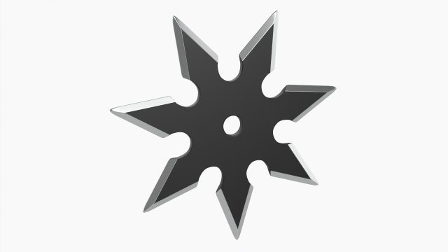 Shuriken Throwing Ninja Knife 04 3D Model .c4d .max .obj .3ds .fbx .stl .blend 