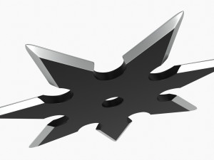 Shuriken Throwing Ninja Knife 04 3D Model