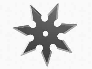 Shuriken Throwing Ninja Knife 04 3D Model
