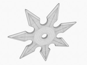 Shuriken Throwing Ninja Knife 04 3D Model