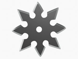 Shuriken Throwing Ninja Knife 05 3D Model