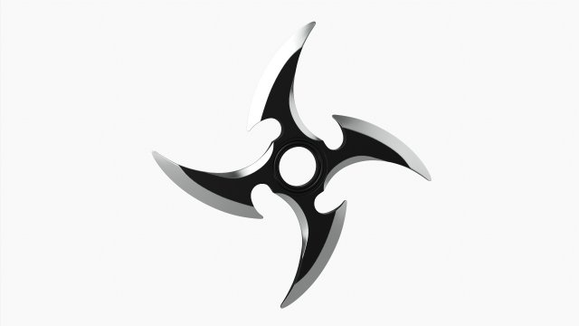Shuriken Throwing Ninja Knife 06 3D-Modell .c4d .max .obj .3ds .fbx .stl .blend 