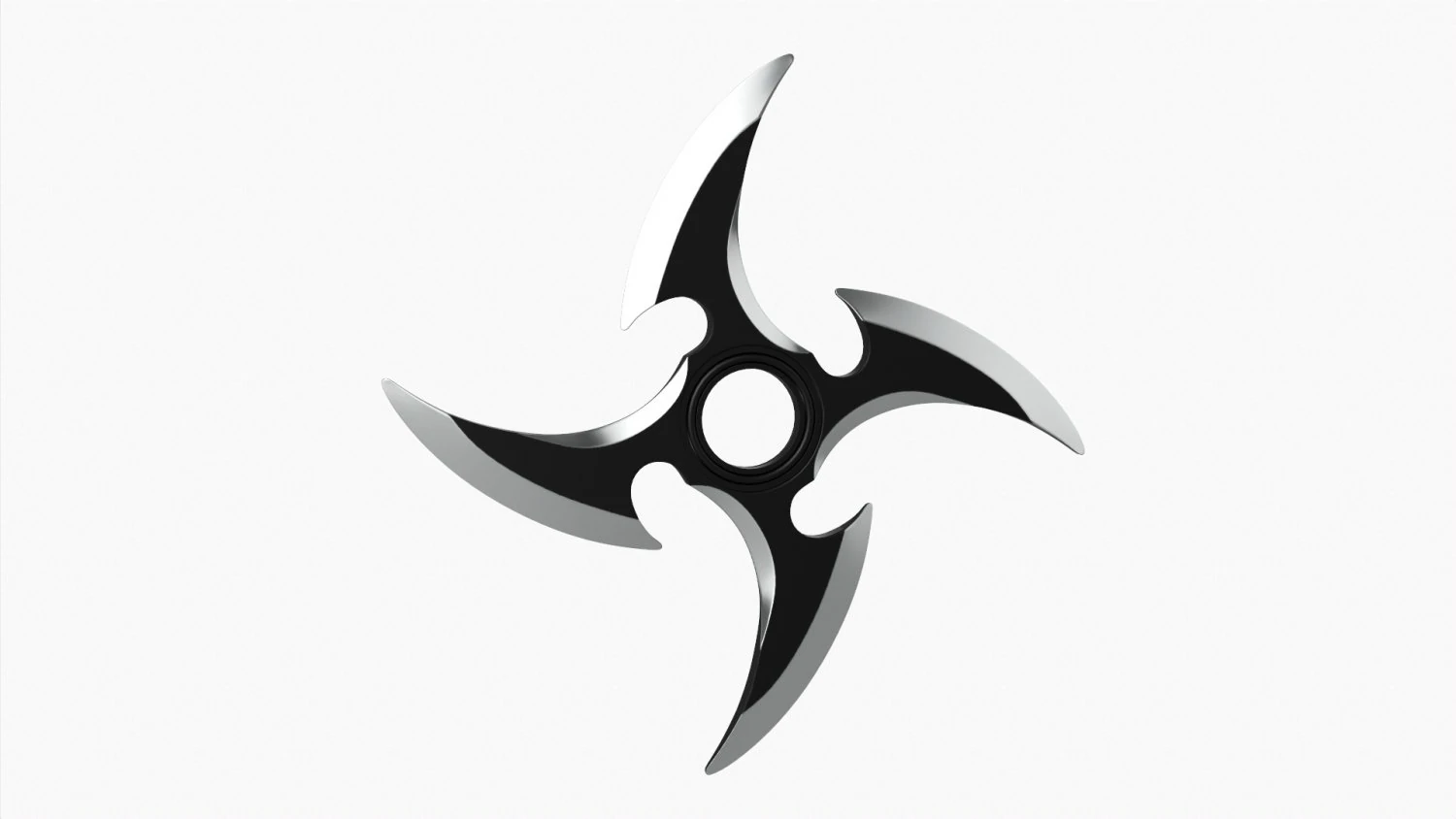 Shuriken Throwing Ninja Knife 06 3D Model .c4d .max .obj .3ds .fbx .stl .blend