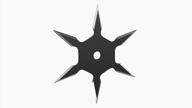 Shuriken Throwing Ninja Knife 07 3D Модель .c4d .max .obj .3ds .fbx .stl .blend 