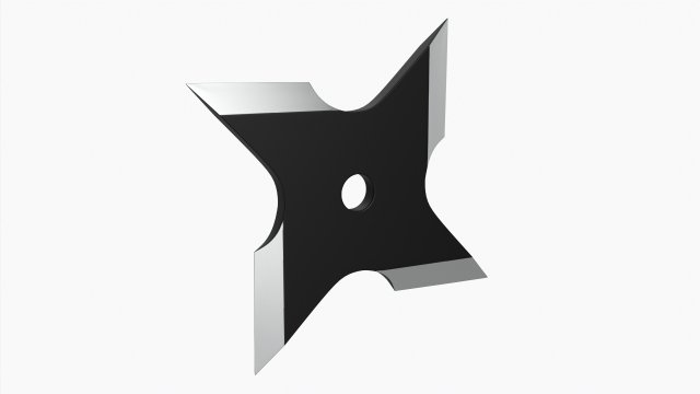 Shuriken Throwing Ninja Knife 08 3D Model .c4d .max .obj .3ds .fbx .stl .blend 