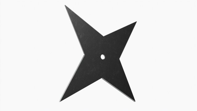 Shuriken Throwing Ninja Knife 09 3D Модель .c4d .max .obj .3ds .fbx .stl .blend 