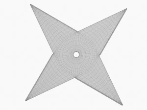 Shuriken Throwing Ninja Knife 09 3D Model