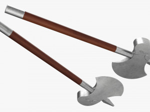 Single Blade Axe Pair Model 3D
