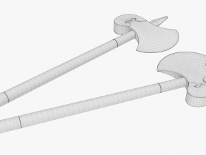 Single Blade Axe Pair Model 3D