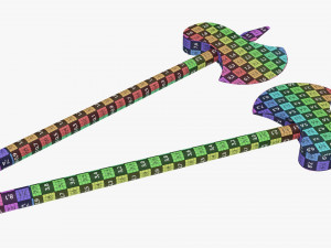 Single Blade Axe Pair Model 3D