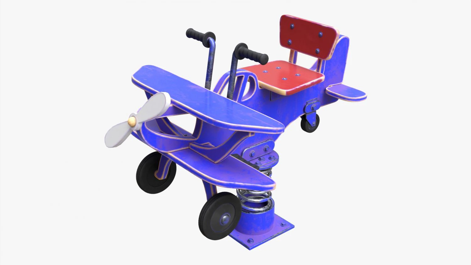 Spring Rocking Plane 3D Model .c4d .max .obj .3ds .fbx .stl .blend 