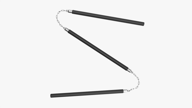 Staff Three Sectional Plastic 3D Model .c4d .max .obj .3ds .fbx .stl .blend 