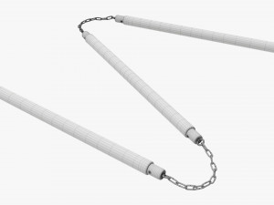 Staff Three Sectional Plastic 3D Model