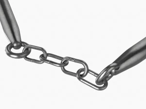 Staff Three Sectional Short Metal 3D Model