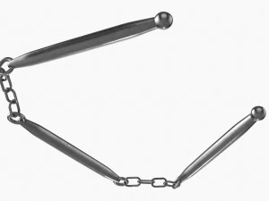 Staff Three Sectional Short Metal 3D Model