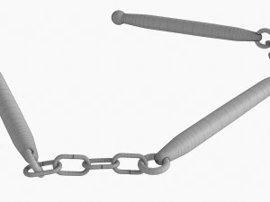 Staff Three Sectional Short Metal 3D Model