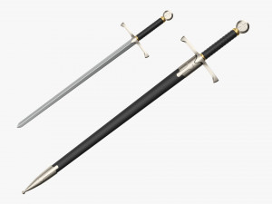 Templar Sword Metal Modello 3D