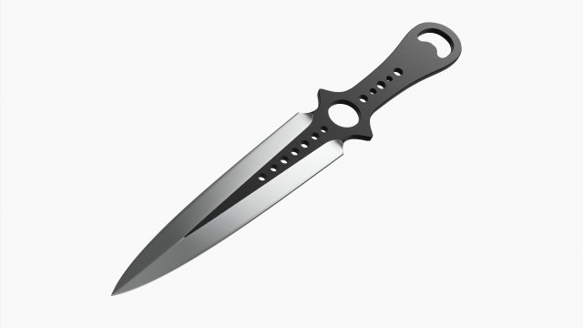 Throwing Knife 08 3D Model .c4d .max .obj .3ds .fbx .stl .blend 