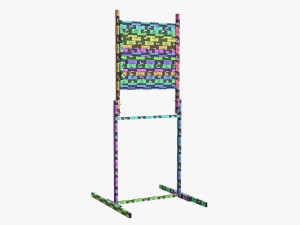 Throwing Weapons Wooden Target Stand Model 3D