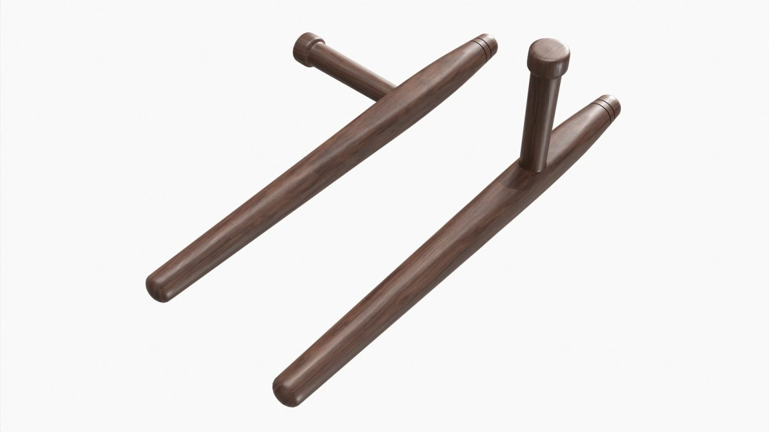 Tonfa Okinawa Wood 3D Model .c4d .max .obj .3ds .fbx .stl .blend 