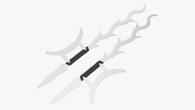 Twin Hooks Tree Swords Modèle 3D .c4d .max .obj .3ds .fbx .stl .blend 