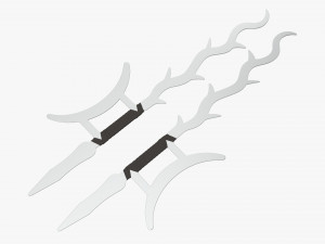 Twin Hooks Tree Swords 3D Model