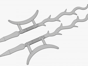 Twin Hooks Tree Swords Modèle 3D