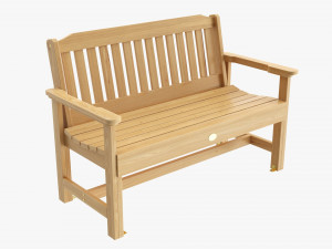 Wood Outdoor Garden Bench 3D Model