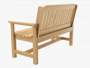 Wood Outdoor Garden Bench 3D Model