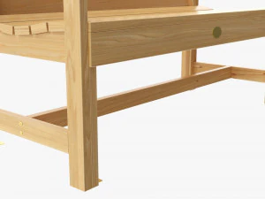 Wood Outdoor Garden Bench 3D Model