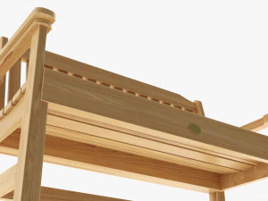 Wood Outdoor Garden Bench 3D Model