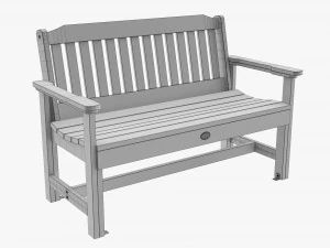 Wood Outdoor Garden Bench 3D Model