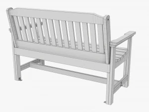 Wood Outdoor Garden Bench 3D Model