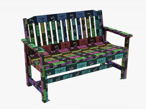 Wood Outdoor Garden Bench 3D Model
