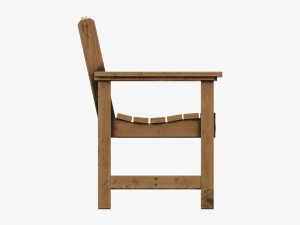 Wood Outdoor Garden Bench Dirty Model 3D