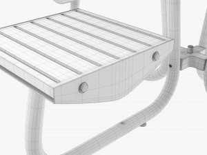 Wood Outdoor Umbrella Table With 4 Seats Modelo 3D