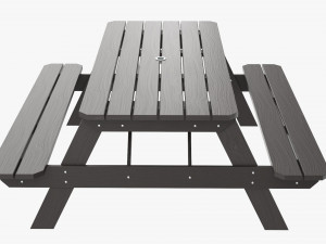 Wood Picnic Table Dark Modelo 3D