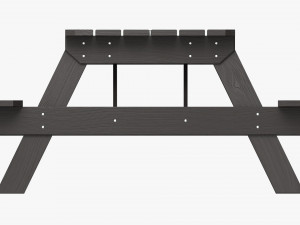 Wood Picnic Table Dark Modelo 3D