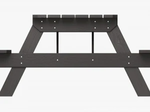 Wood Picnic Table Dark 3D Model
