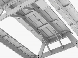 Wood Picnic Table Dark 3D Model