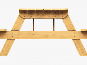 Wood Picnic Table Dirty 3D-Modell