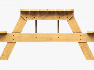 Wood Picnic Table Dirty 3D Model