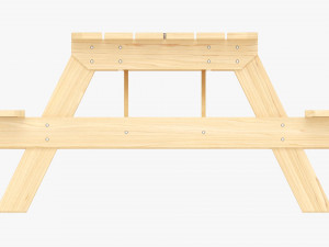 Wood Picnic Table Light 3D 模型