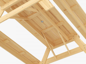Wood Picnic Table Light 3D 模型