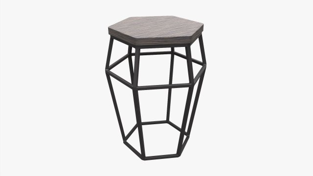 Bar Chair Hexagonal 01 Model 3D .c4d .max .obj .3ds .fbx .stl .blend 