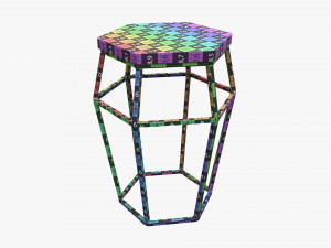 Bar Chair Hexagonal 01 Model 3D