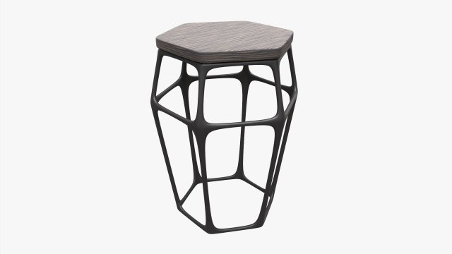 Bar Chair Hexagonal 02 Model 3D .c4d .max .obj .3ds .fbx .stl .blend 