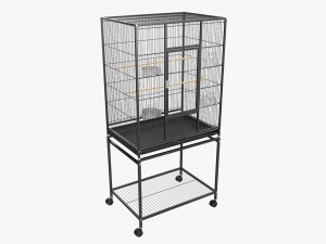 Bird Cage Large With Stand On Wheels Model 3D
