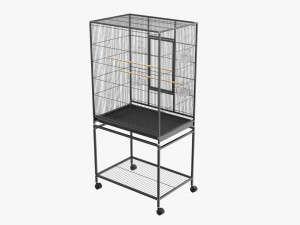 Bird Cage Large With Stand On Wheels Model 3D
