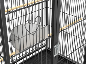 Bird Cage Large With Stand On Wheels Model 3D